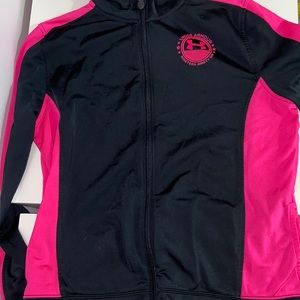 Pink girls size XL under armour zip up